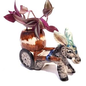 Vintage Ceramic Japanese Donkey Planter
